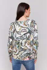 Charlie B Printed V-Neck Sweater