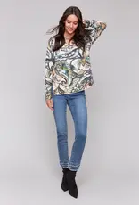 Charlie B Printed V-Neck Sweater