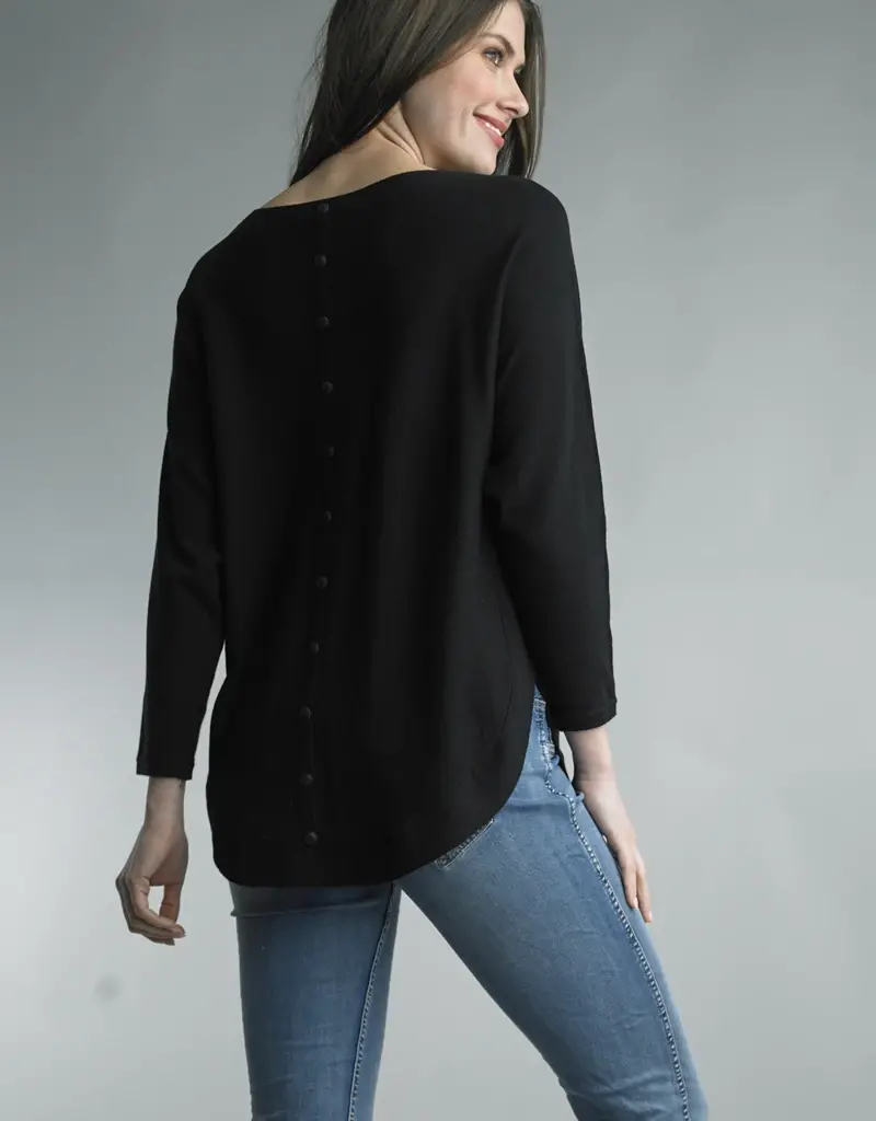 Tempo Paris Back Button Sweater