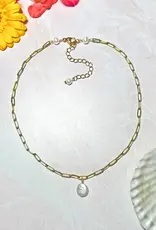 IST Jewelry Single Cultured Coin Pearl Chain Necklace