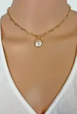 IST Jewelry Single Cultured Coin Pearl Chain Necklace