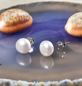 IST Jewelry Pearl Post Stud Earrings