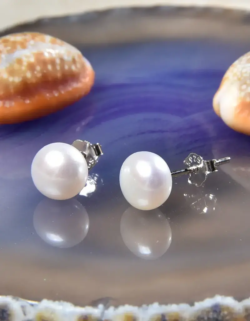 IST Jewelry Pearl Post Stud Earrings