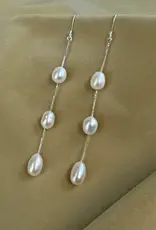 IST Jewelry Sterling Silver and Cultured Pearl Drop Earrings