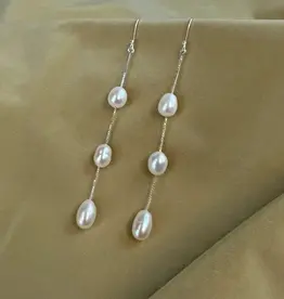 IST Jewelry Sterling Silver and Cultured Pearl Drop Earrings