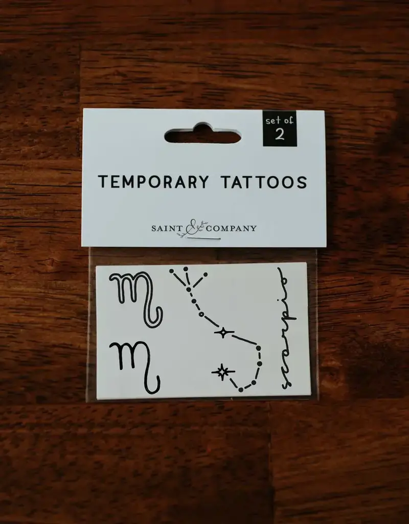 Saint & Company Zodiac Collection Temporary Tattoos