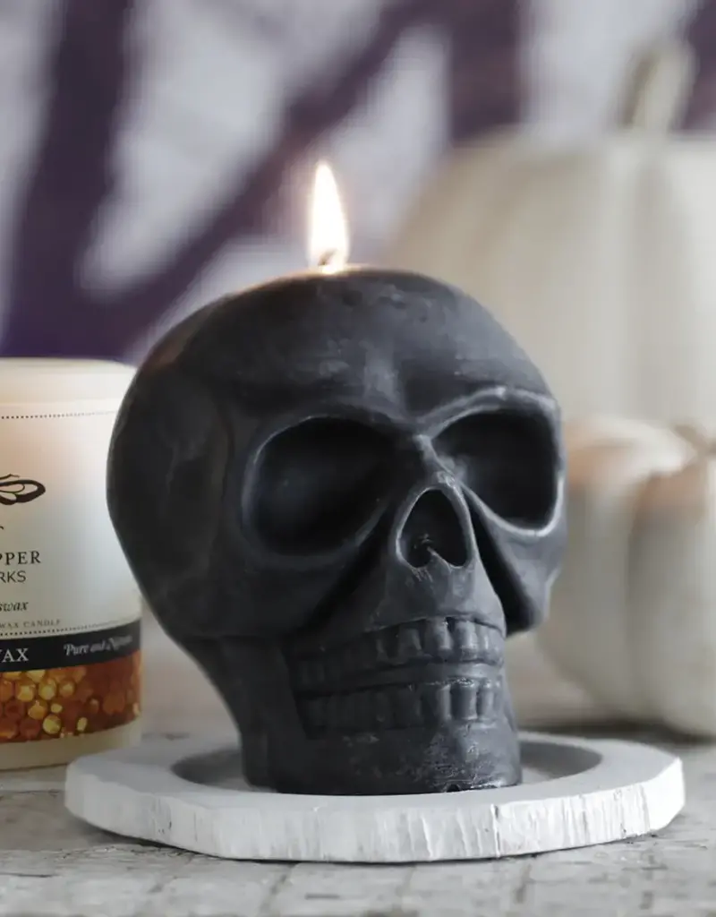 Big Dipper Wax Works Beeswax Black Skull Candle