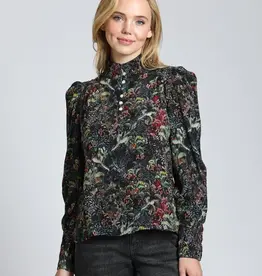 APNY Puff Sleeve Blouse With Ruched Detail