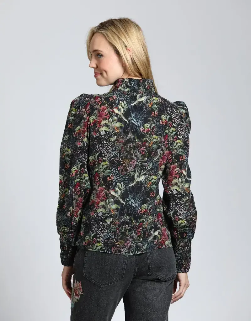 APNY Puff Sleeve Blouse With Ruched Detail