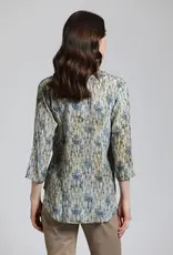 APNY 3/4 Sleeve Mandarin Collar Button-Up