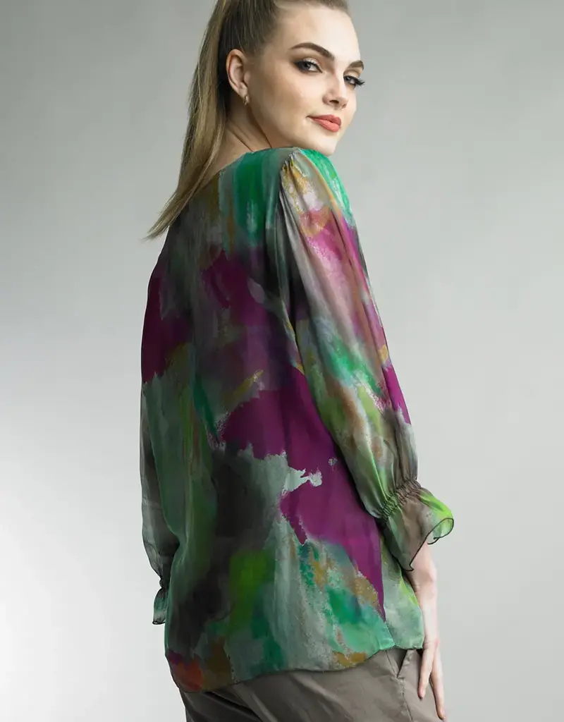 Tempo Paris V-Neck Button Keyhole Top