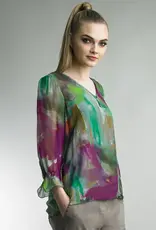 Tempo Paris V-Neck Button Keyhole Top