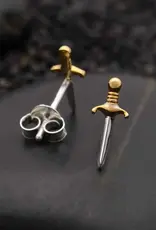 Nina Designs Mixed Metal Mini Dagger Post Earrings