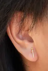 Nina Designs Mixed Metal Mini Dagger Post Earrings