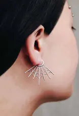 Nina Designs Sterling Silver Spiderweb Post Earrings