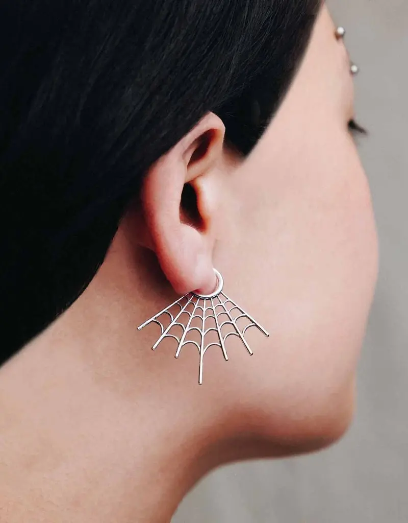 Nina Designs Sterling Silver Spiderweb Post Earrings