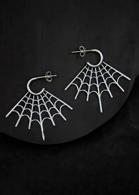 Nina Designs Sterling Silver Spiderweb Post Earrings