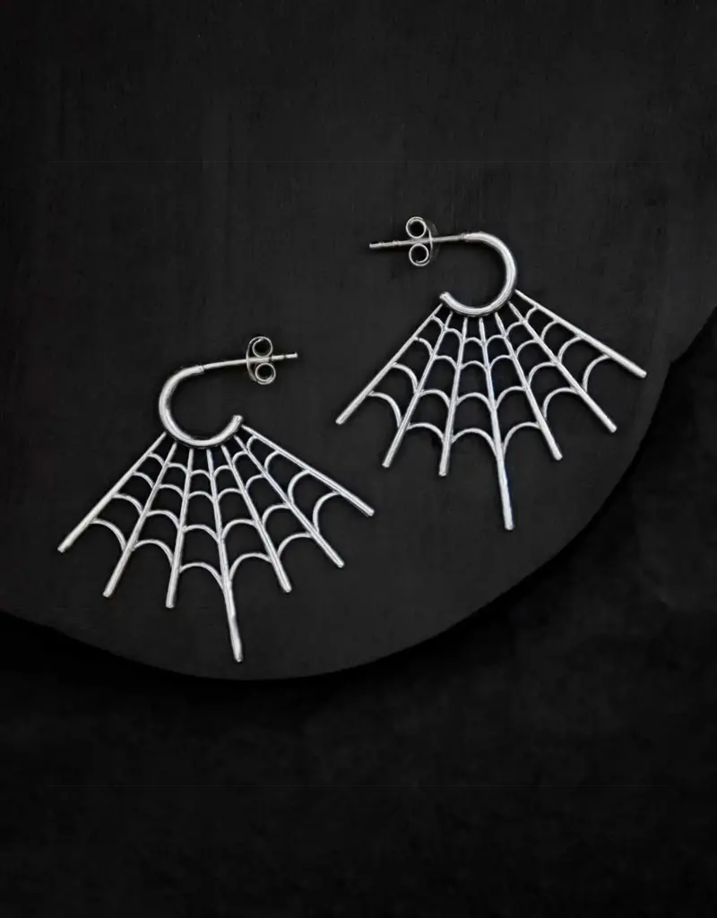 Nina Designs Sterling Silver Spiderweb Post Earrings