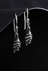 Nina Designs Sterling Silver Hanging Bat Dangle Earrings