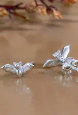 Nina Designs Sterling Silver Dimensional Tiny Bat Post Earrings