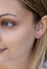 Nina Designs Sterling Silver Dimensional Tiny Bat Post Earrings
