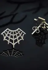 Nina Designs Sterling Silver Spider Web Post Earrings