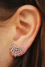 Nina Designs Sterling Silver Spider Web Post Earrings