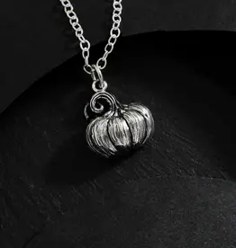 Nina Designs Sterling Silver 18 Inch Pumpkin Charm Necklace