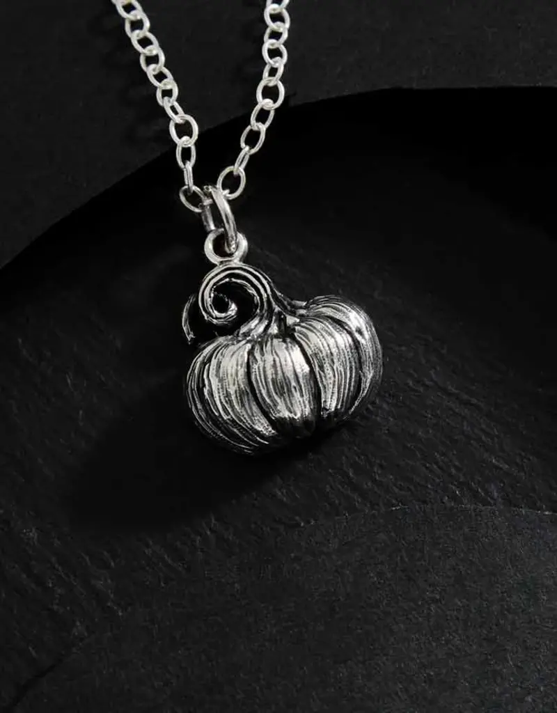 Nina Designs Sterling Silver 18 Inch Pumpkin Charm Necklace