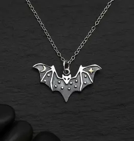 Nina Designs Sterling Silver Bat Necklace with Bronze