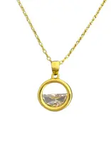 Acomo Half Circle Crystal Cubic Zirconia Necklace