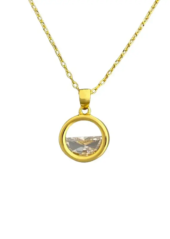 Acomo Half Circle Crystal Cubic Zirconia Necklace