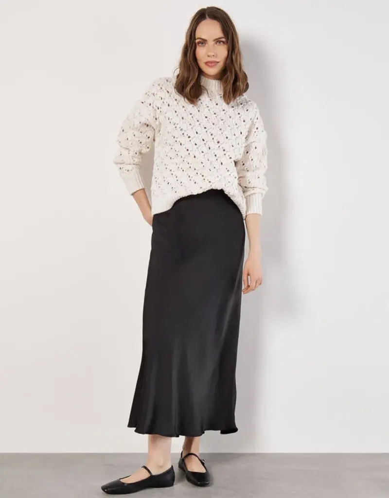 Apricot Chunky Pointelle Sweater