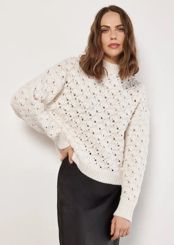 Apricot Chunky Pointelle Sweater