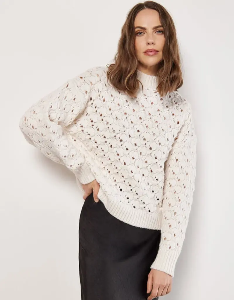 Apricot Chunky Pointelle Sweater