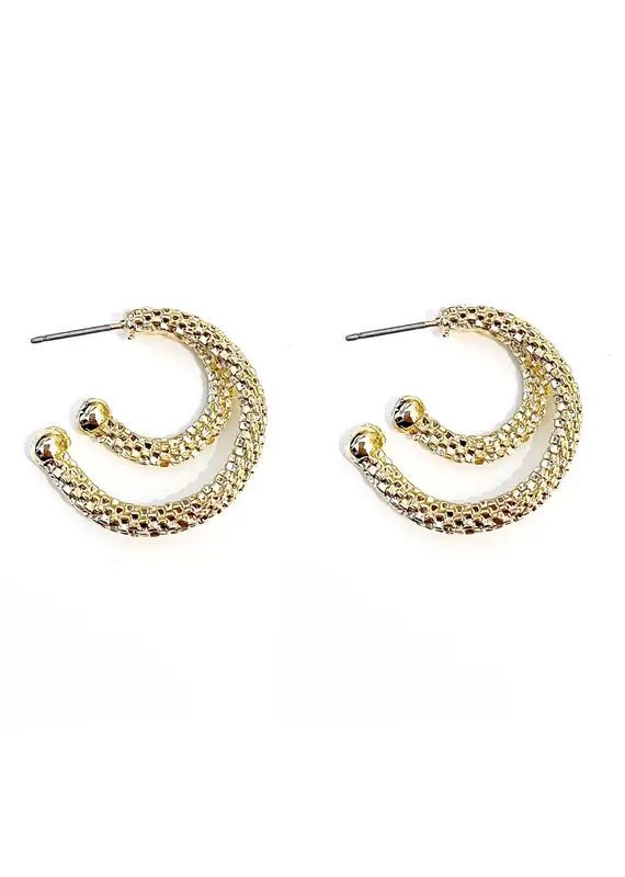 Marlyn Schiff Layer Mesh Post Hoop Earrings
