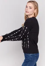 Charlie B Floral Embroidery Knit Sweater