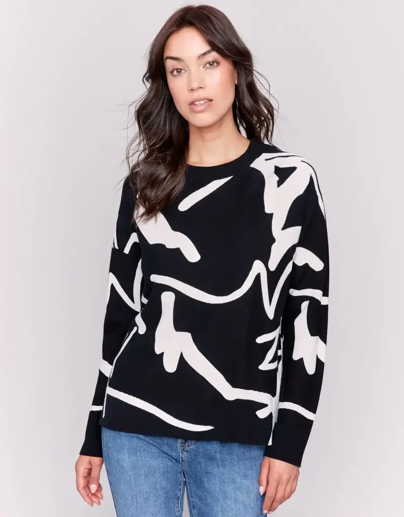 Charlie B Jacquard Ottoman Cotton Sweater