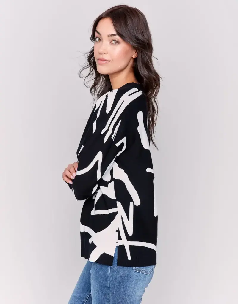 Charlie B Jacquard Ottoman Cotton Sweater