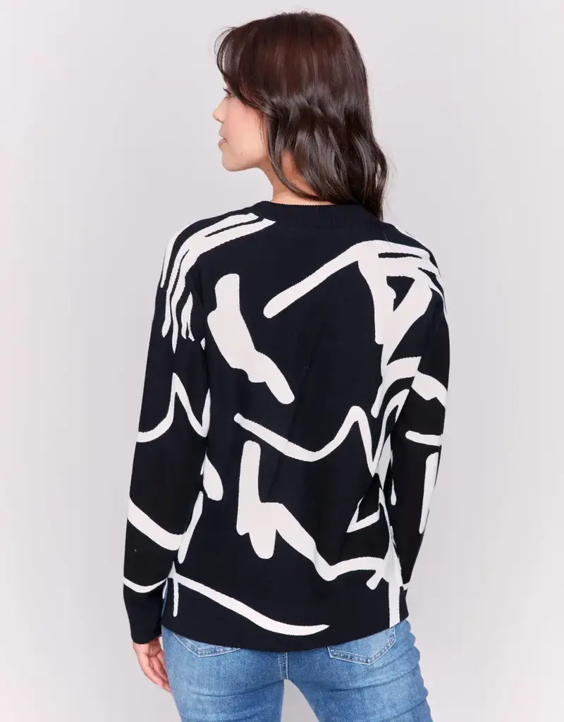 Charlie B Jacquard Ottoman Cotton Sweater