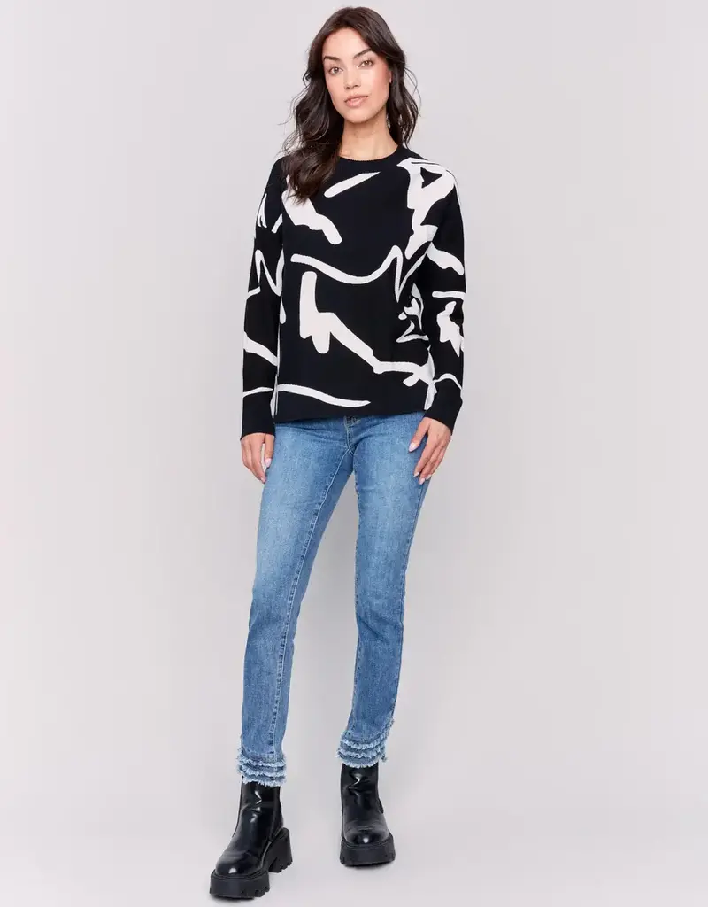 Charlie B Jacquard Ottoman Cotton Sweater