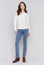 Charlie B Embroidered Round Hem Sweater