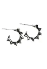 Tiger Mountain Granulated Triangle Sterling Silver Hoop Earrings