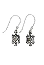Tiger Mountain Framed Pearl and Sterling Silver Earrings