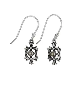 Tiger Mountain Framed Pearl and Sterling Silver Earrings