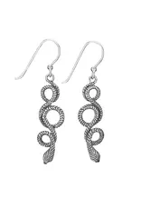 Tiger Mountain Slithering Snake Sterling Silver Dangle Earrings