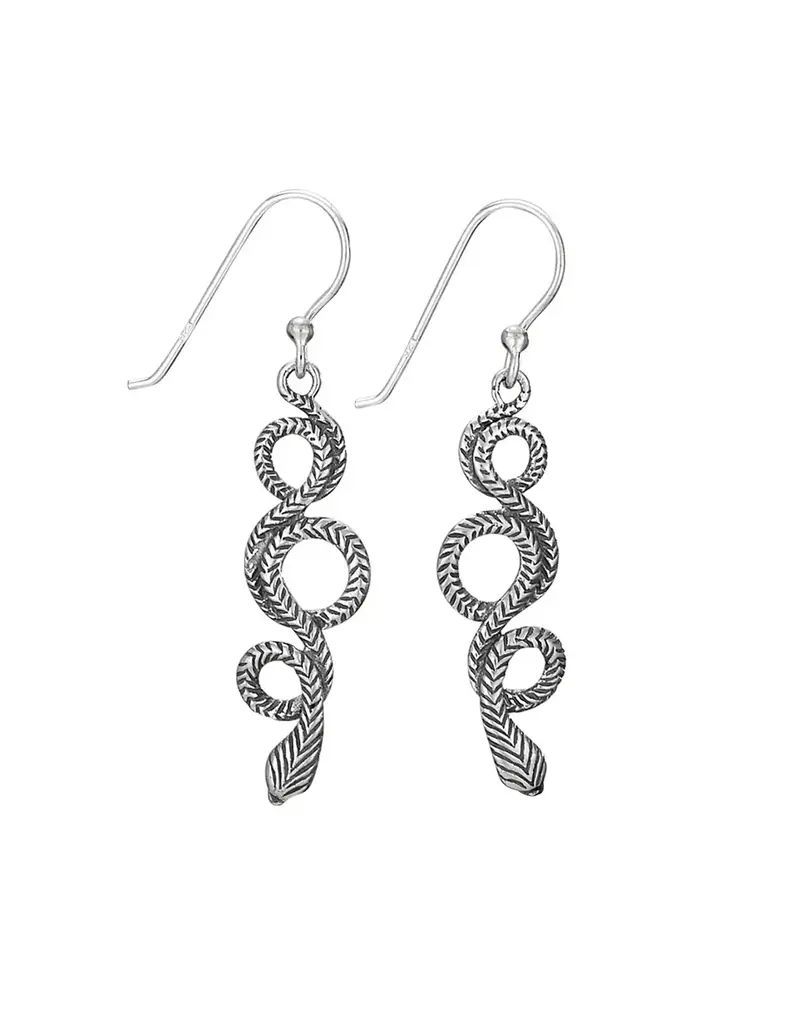 Tiger Mountain Slithering Snake Sterling Silver Dangle Earrings