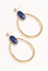 Nakamol Chicago Oval Lapis Gold Teardrop Earrings