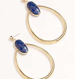Nakamol Chicago Oval Lapis Gold Teardrop Earrings