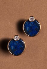 Nakamol Chicago Gold-Rimmed Blue Coin Earrings